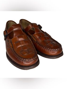 Hereun Woven T-Strap Loafers